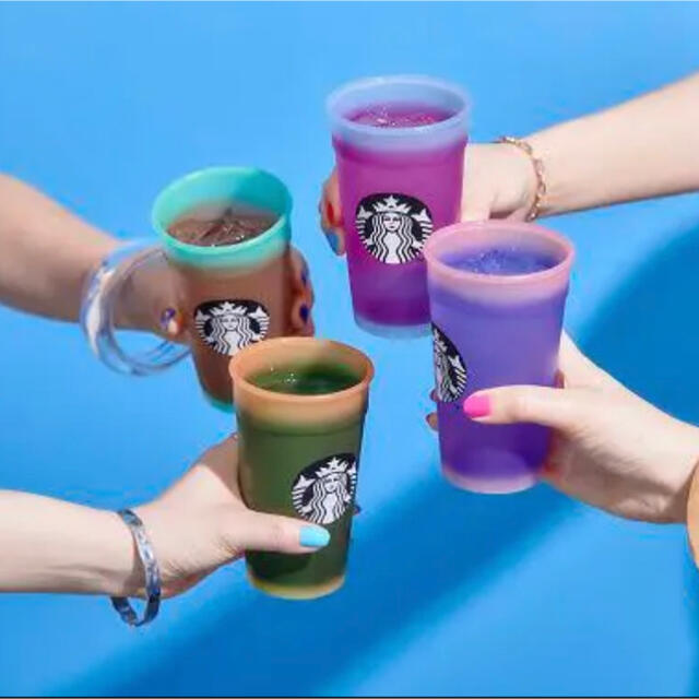 Starbucks Coffee(スターバックスコーヒー)のスターバックス　カラーチェンジングコールドカップセット オンラインストア限定  インテリア/住まい/日用品のキッチン/食器(グラス/カップ)の商品写真