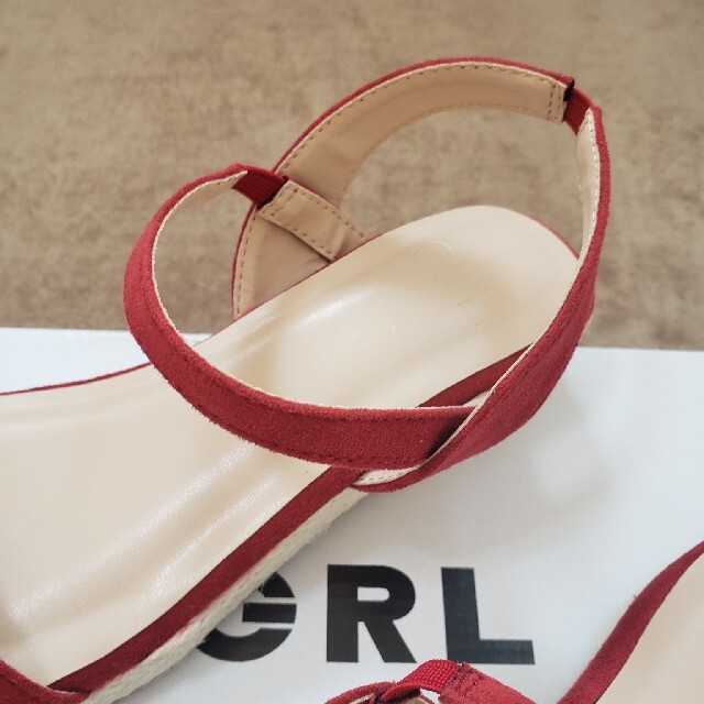 GRL(グレイル)のジュート細ベルトサンダル 　赤　レッド　低反発 レディースの靴/シューズ(サンダル)の商品写真