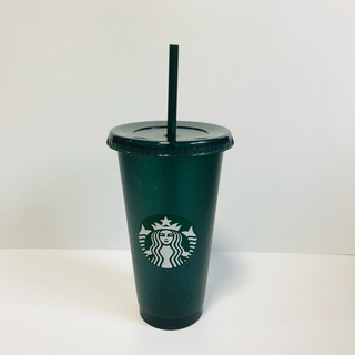 スターバックスコーヒー(Starbucks Coffee)の濃い緑【香港限定完売品】Starbucks  リユーザブルカップ　グリッター(容器)