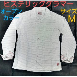 ヒステリックグラマー(HYSTERIC GLAMOUR)のヒステリックグラマー■オープンカラー■開襟■長袖シャツ■ボーダー■メンズ■M(シャツ)