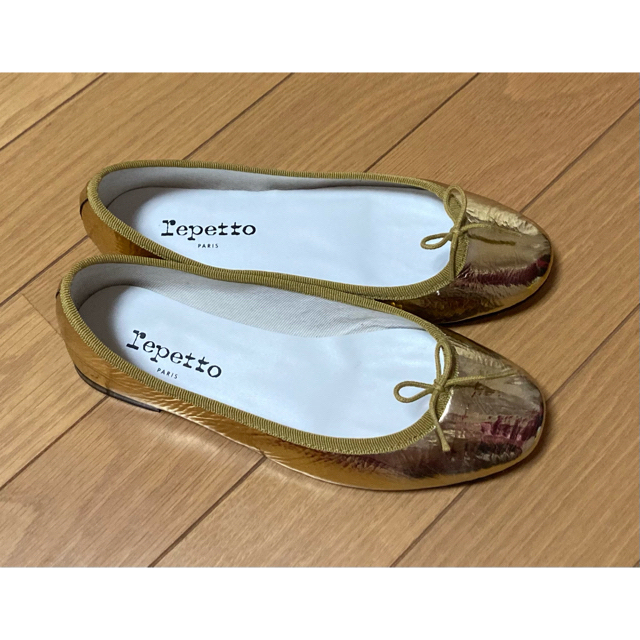 RepettoレペットCENDRILLON レザーメタリックバレエシューズ 36