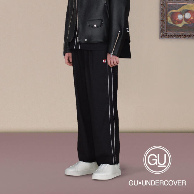 GU(ジーユー)のGU×UNDERCOVER  パイピングワイドパンツ　ブラックM メンズのパンツ(ワークパンツ/カーゴパンツ)の商品写真