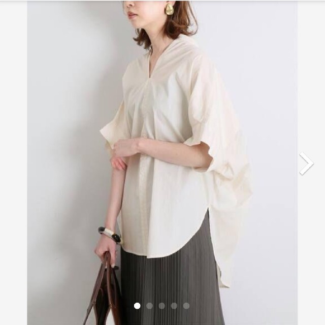 【新品未使用】IENA コットンシルクプルオーバーシャツ シャツ/ブラウス(半袖/袖なし)