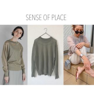 センスオブプレイスバイアーバンリサーチ(SENSE OF PLACE by URBAN RESEARCH)のSENSE OF PLACE シアーセーター　IENA DOORS(Tシャツ(長袖/七分))