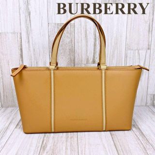 バーバリー(BURBERRY)のバーバリー BURBERRY ハンドバッグ ベージュ チェック レザー(ハンドバッグ)