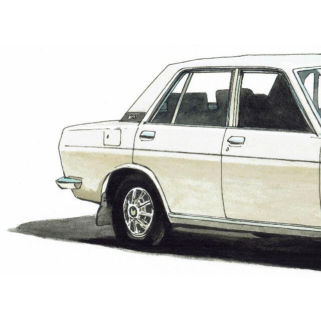 日産(ニッサン)のNC-1239ブルーバードSSS限定版画サイン有額装作家平右ヱ門 エンタメ/ホビーの美術品/アンティーク(版画)の商品写真