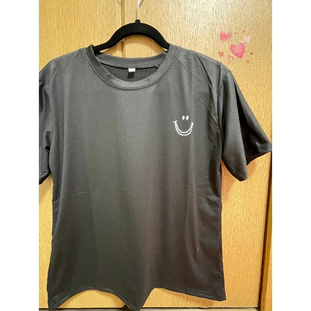 XXLサイズ　ブラック　黒　スマイルTシャツ オーバーサイズ ビッグシルエット  レディースのトップス(Tシャツ(半袖/袖なし))の商品写真
