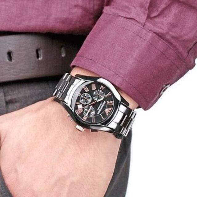 EMPORIO ARMANI 腕時計ブラック クロノグラフ  AR1410