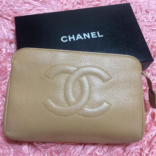 シャネル(CHANEL)の※難あり※　CHANEL♥キャビアスキンポーチ　(ポーチ)