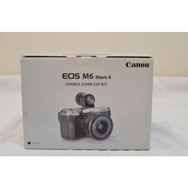 新品) (未使用) EOS M6 Mark II ダブルズームEVFキット 黒 新品) (未使用) EOS M6 Mark II ダブルズームEVFキット 黒