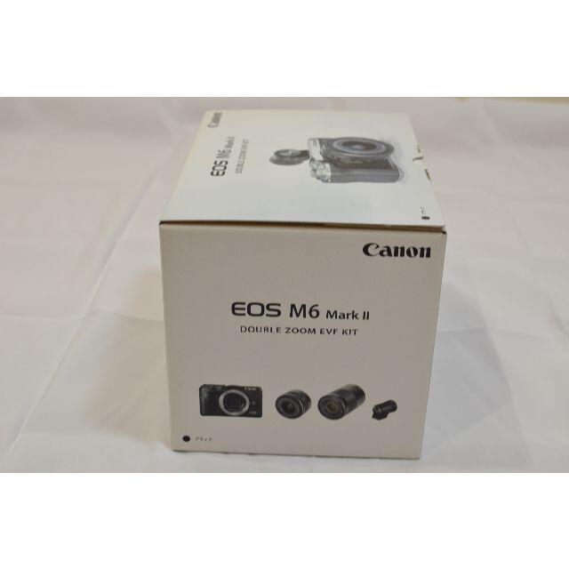 新品) (未使用) EOS M6 Mark II ダブルズームEVFキット 黒 新品) (未使用) EOS M6 Mark II ダブルズームEVFキット 黒