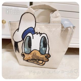 Disney - 𓊆 新品 完売品 Disney ドナルド スパンコール トートバッグ