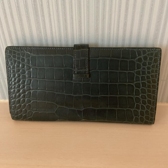 エルメス　ベアンスフレ　アリゲーター　クロコダイル　長財布　希少　HERMES