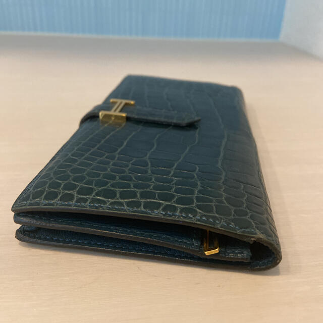 エルメス　ベアンスフレ　アリゲーター　クロコダイル　長財布　希少　HERMES