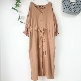 ダブルクローゼット(w closet)のw closet *ウエストリボン七分袖ワンピース*(ロングワンピース/マキシワンピース)