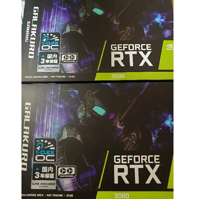 新品未開封  玄人志向 NVIDIA GeForce RTX3060 2台スマホ/家電/カメラ