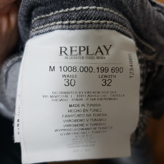 Replay(リプレイ)の★新品★REPLAY　グレーデニム　30 メンズのパンツ(デニム/ジーンズ)の商品写真