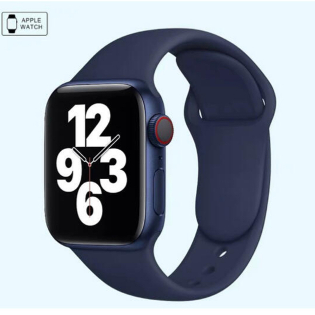 アップルウォッチバンド 38/40/41mm シリコン ラバーベルト ネイビー Apple Watch プラスチックバンド ベルト ネイビー アップルウォッチ