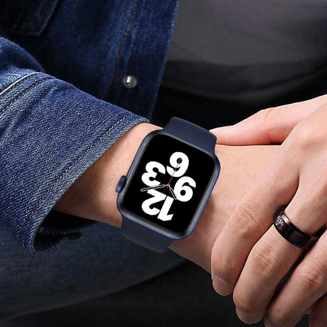 最大62％オフ！ ラスト1点 アップルウォッチ シリコンバンド Apple Watch ブルー