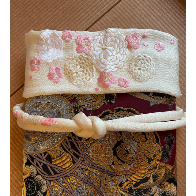 帯締めと帯揚げ　白　桜　成人式 レディースの水着/浴衣(和装小物)の商品写真