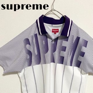 シュプリーム(Supreme)の美品　シュプリーム　サッカー　ゲームシャツ　ユニフォーム　パープル　M ジャージ(ポロシャツ)