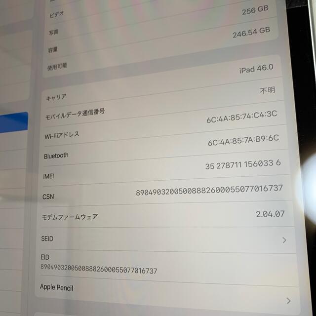 iPad(アイパッド)のiPad Pro第４世代　12.9インチ+Apple pencil第2世代 スマホ/家電/カメラのPC/タブレット(タブレット)の商品写真