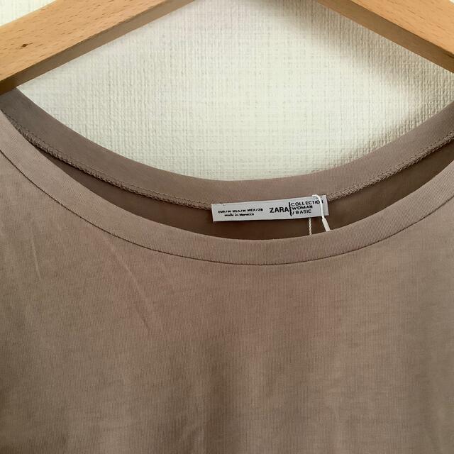 ZARA(ザラ)の未使用タグ付き　ZARA Tシャツ　M ベージュ レディースのトップス(Tシャツ(半袖/袖なし))の商品写真