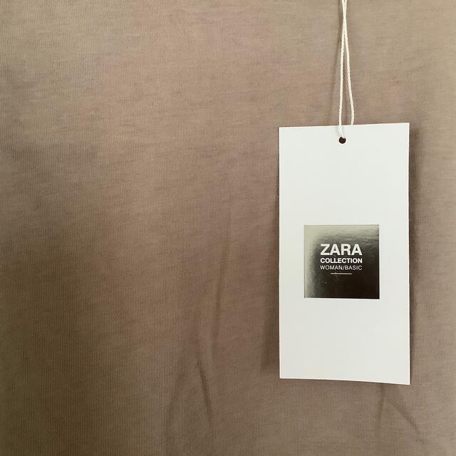 ZARA(ザラ)の未使用タグ付き　ZARA Tシャツ　M ベージュ レディースのトップス(Tシャツ(半袖/袖なし))の商品写真