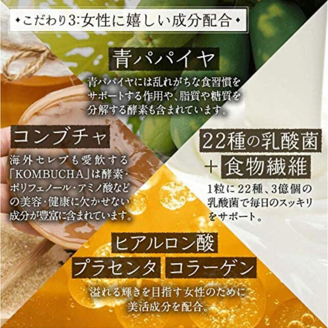 うるおい　生酵素 サプリ 薬剤師監修 コラーゲン ヒアルロン酸 乳酸菌 食品/飲料/酒の健康食品(その他)の商品写真