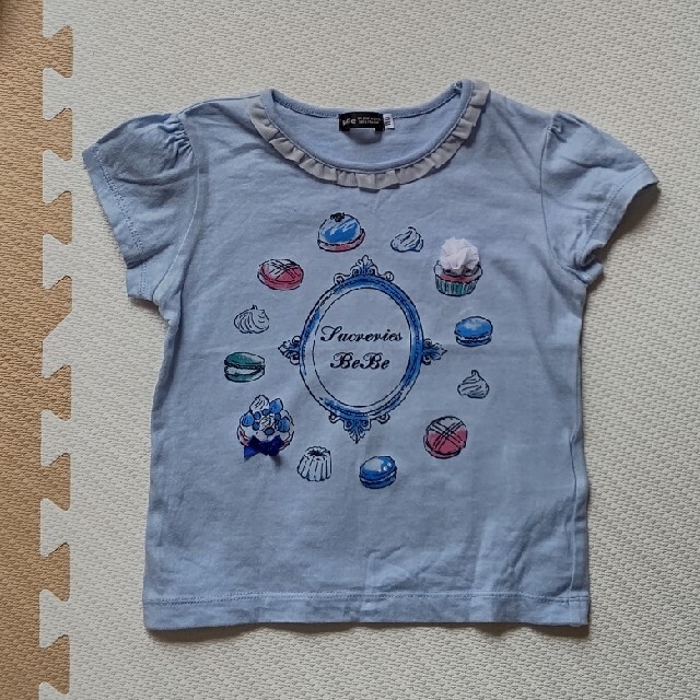 BeBe(ベベ)のBeBeマカロンTシャツ＆KissDropショートパンツ キッズ/ベビー/マタニティのキッズ服女の子用(90cm~)(Tシャツ/カットソー)の商品写真