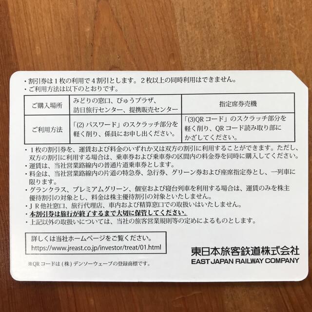 株主優待割引券　JR東日本　5月31日まで 1