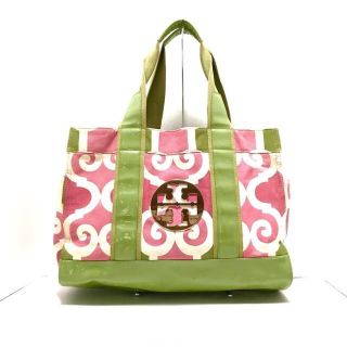 トリーバーチ(Tory Burch)のトリーバーチ - 白×ピンク×グリーン(トートバッグ)