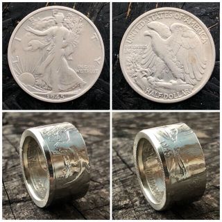 アメリカ銀貨ウォーキングリバティコインリング　指輪　シルバーアクセサリー(リング(指輪))