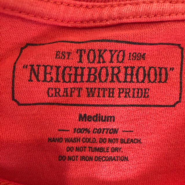 NEIGHBORHOOD(ネイバーフッド)のNEIGHBORHOOD Tシャツ　Mサイズ　赤 メンズのトップス(Tシャツ/カットソー(半袖/袖なし))の商品写真