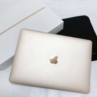 アップル(Apple)の【美品】MacBook 12インチ Retina Gold 　ケース付き(ノートPC)