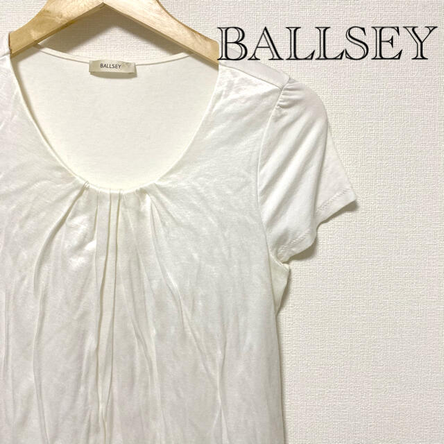 BALLSEY ボールジィ　Tシャツ　カットソー　光沢　ホワイト　38