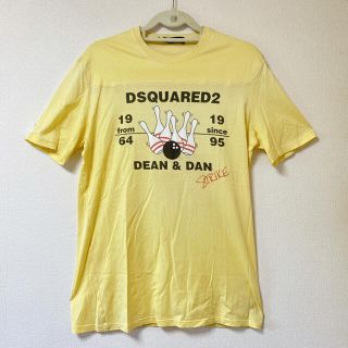 ディースクエアード(DSQUARED2)のDSQUARED2ディースクエアード Tシャツ ボーリング柄 サイズM イエロー(Tシャツ/カットソー(半袖/袖なし))