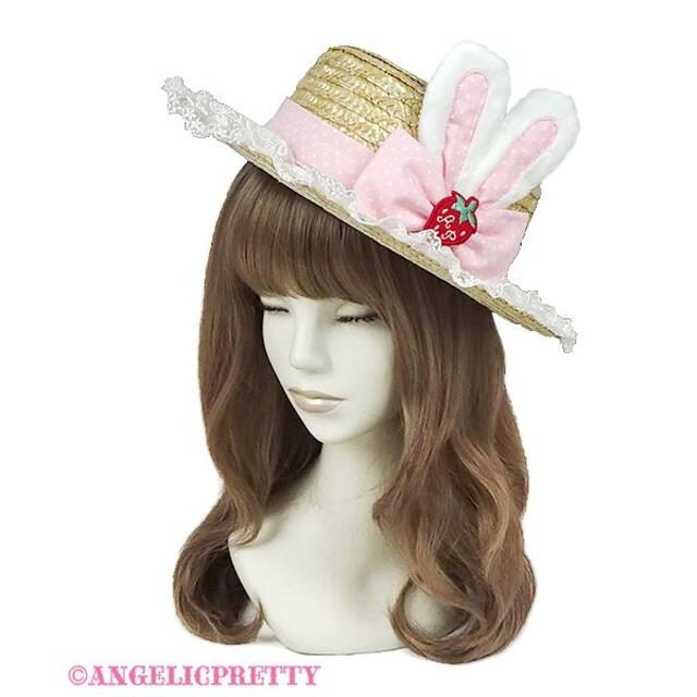 Angelic Pretty(アンジェリックプリティー)のLittle StrawberryストローHat レディースの帽子(麦わら帽子/ストローハット)の商品写真