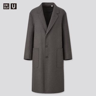 Uniqlo U(ユニクロユー)ダブルフェイスオーバーコート　XSサイズ　グレー(チェスターコート)