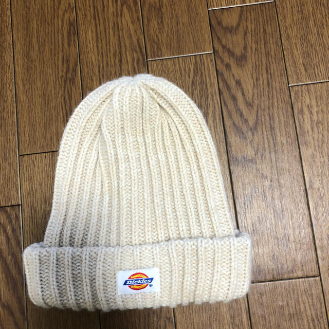 Dickies(ディッキーズ)のvintage 00' Dickies ディッキーズ　ニット帽　古着　ホワイト メンズの帽子(ニット帽/ビーニー)の商品写真