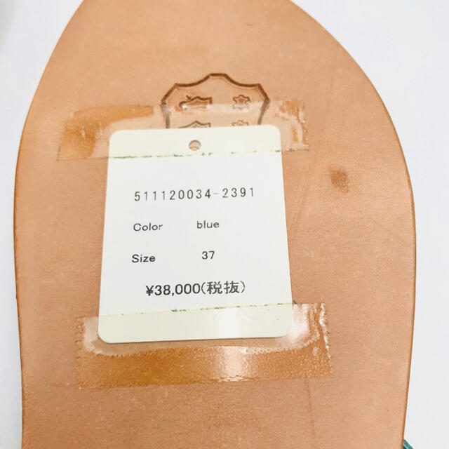 カージャック K.JACQUES レザーストラップ サンダル ブルー 未使用品 レディースの靴/シューズ(サンダル)の商品写真