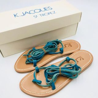 カージャック K.JACQUES レザーストラップ サンダル ブルー 未使用品(サンダル)