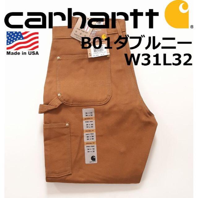 USA製 カーハート Carhartt B01 W31L32 ダブルニー BRN