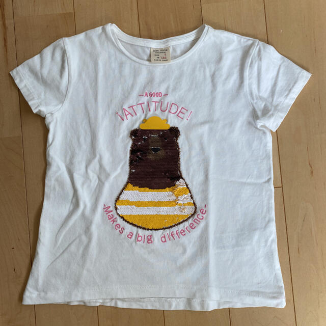 ZARA KIDS(ザラキッズ)のZARAgirls スパンコール Tシャツ 2枚セット 122 キッズ/ベビー/マタニティのキッズ服女の子用(90cm~)(Tシャツ/カットソー)の商品写真
