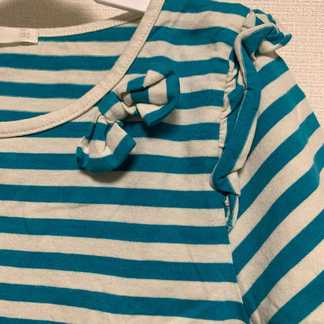 GU(ジーユー)のジーユー　Tシャツ　ボーダー　130cm キッズ/ベビー/マタニティのキッズ服女の子用(90cm~)(Tシャツ/カットソー)の商品写真