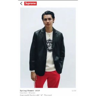 Supreme - ベルベル様 supreme leather blazer jacket Lサイズの通販