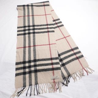 バーバリー(BURBERRY)のBurberry　マフラー　レディース　ベージュ/チェック(マフラー/ショール)