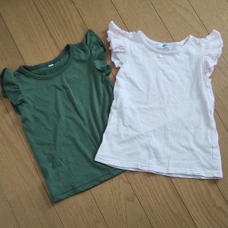 シマムラ(しまむら)のフリル袖 Tシャツ 110 2点セット(Tシャツ/カットソー)