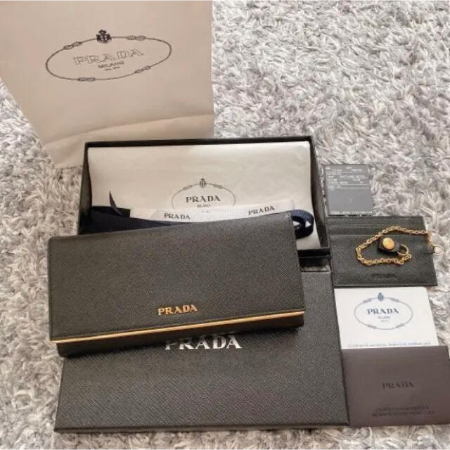 PRADA 長財布 1MH132-QME-F0002 サフィアーノ メタル