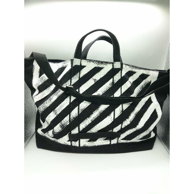 美品 タグ付属 Off-White オフホワイト ダイアグ トート バッグ L お